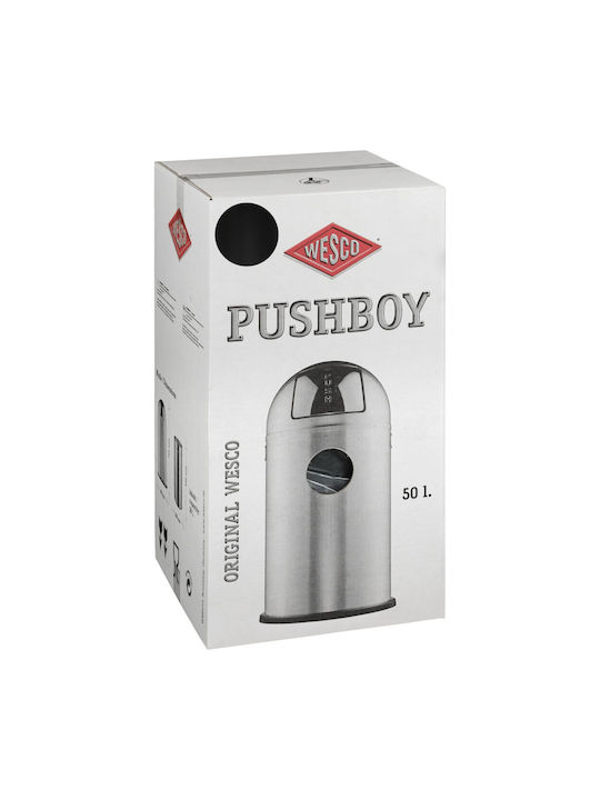 Wesco Pushboy Plastic Waste Bin Black 50L
