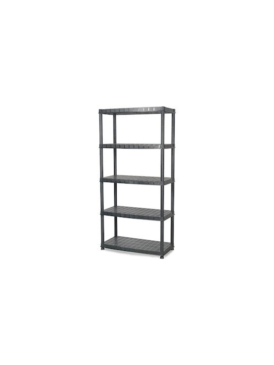Ραφιέρα Πλαστική Deluxe με 5 Ράφια Μαύρη 91x45.5x185εκ. 18005B