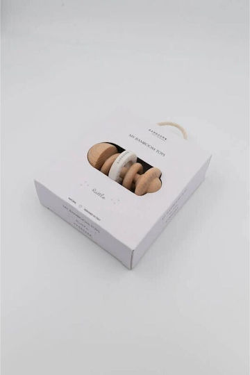 Bamboom Rattle Wood & Silicone White 01 Bamboom