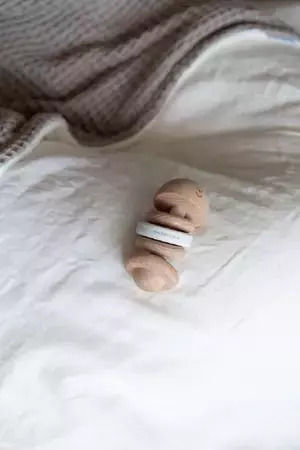 Bamboom Rattle Wood & Silicone White 01 Bamboom