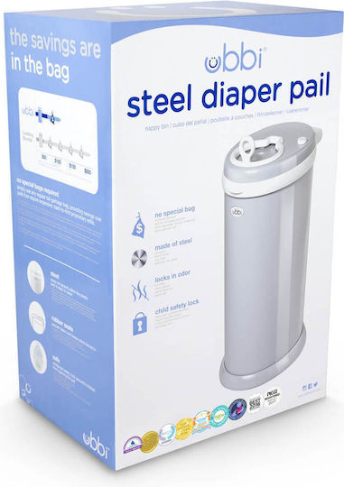 Ubbi Diaper Disposal Bin Grey