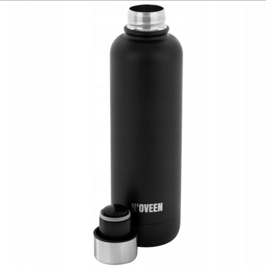 N'Oveen Μπουκάλι Θερμός Ανοξείδωτο 500ml Black Mat