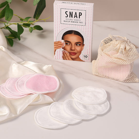 Sister Young Snap Reusable Cloths Αφαίρεσης Μακιγιάζ Προσώπου