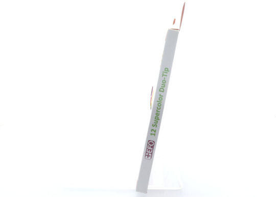 +Efo Supercolor Duo-Tip Μαρκαδόροι Ζωγραφικής Λεπτοί, με Διπλή Μύτη Σετ 12 χρώματα