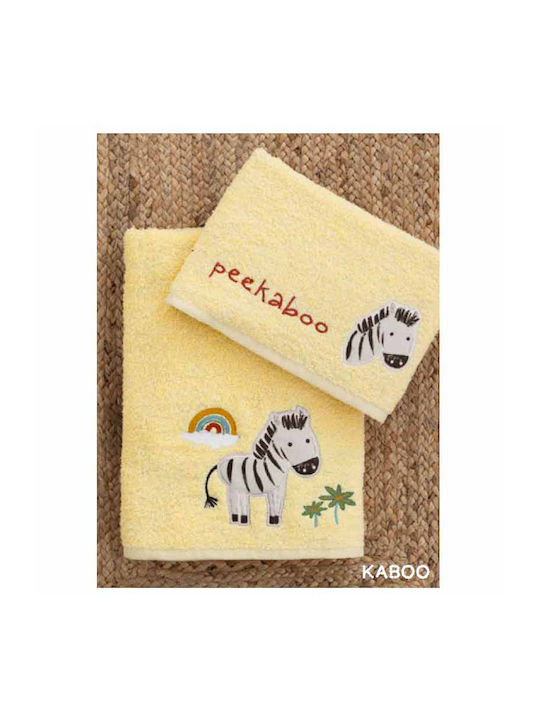 Palamaiki Σετ Βρεφικές Πετσέτες 2τμχ Kaboo Yellow Βάρους 380gr/m²