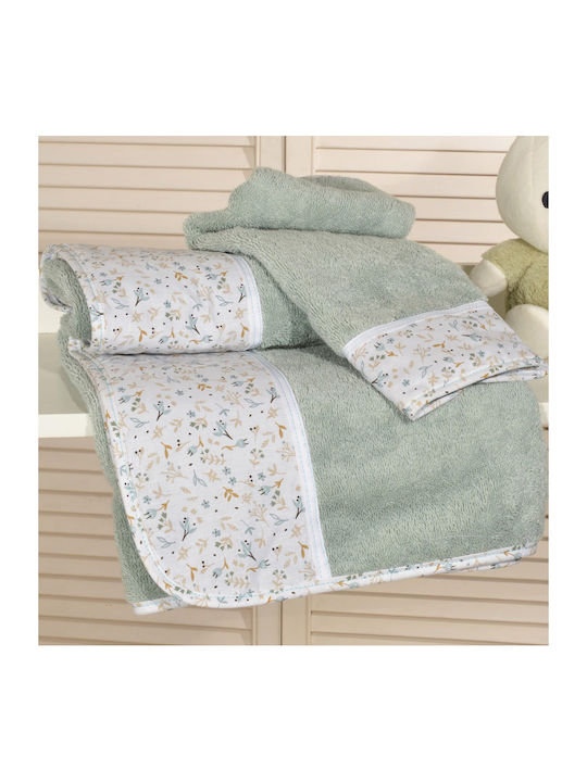 Baby Oliver Σετ Βρεφικές Πετσέτες 2τμχ Μέντα Βάρους 450gr/m²