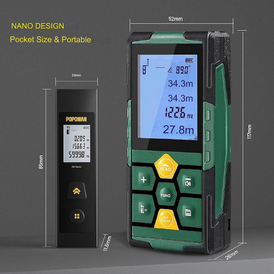 Laser Distance Meter X001RSS6RL with Range up to 30m
