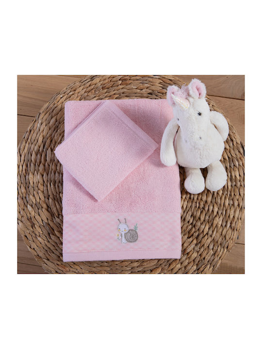 Nef-Nef Homeware Σετ Βρεφικές Πετσέτες 2τμχ Cute Snail Cute Snail Βάρους 420gr/m²