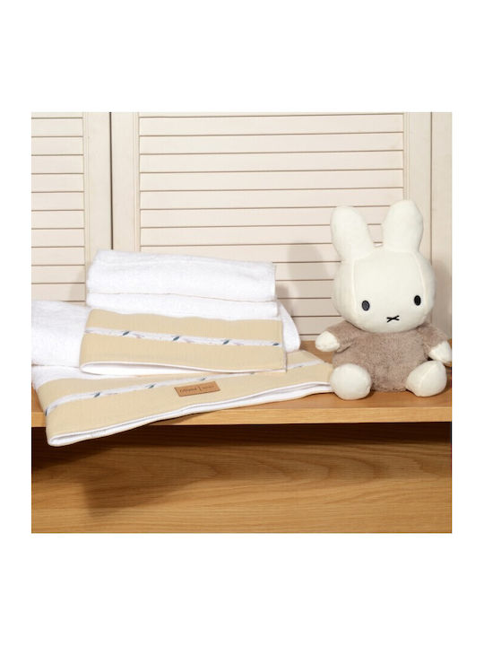 Baby Oliver Комплект бебешки кърпи 2бр Бели Тегло 450гр/кв.м