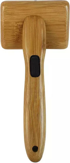 Bamboo Groom Brush Large for Long-Haired Dogs for Coat Grooming Gray