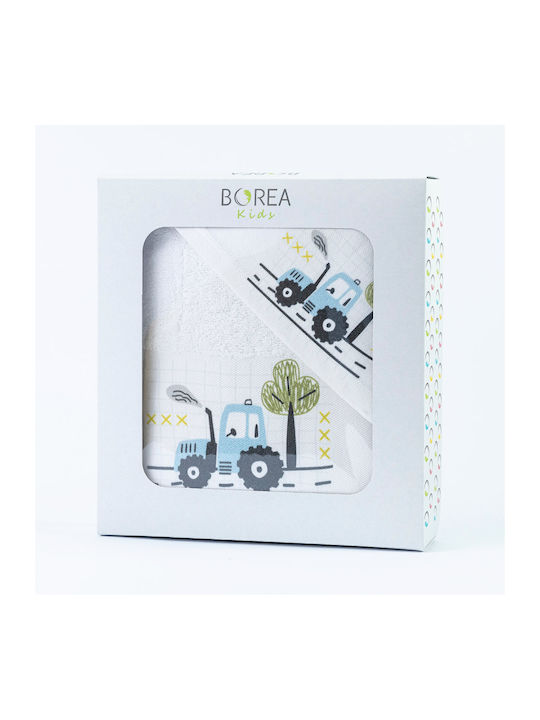 Borea Set of baby towels 2pcs Trucky White