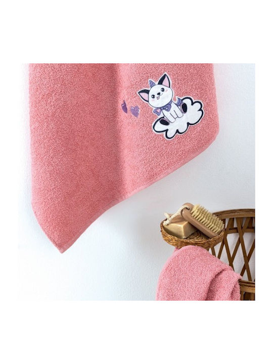 Palamaiki Σετ Βρεφικές Πετσέτες 2τμχ Kitten Pink Βάρους 380gr/m²