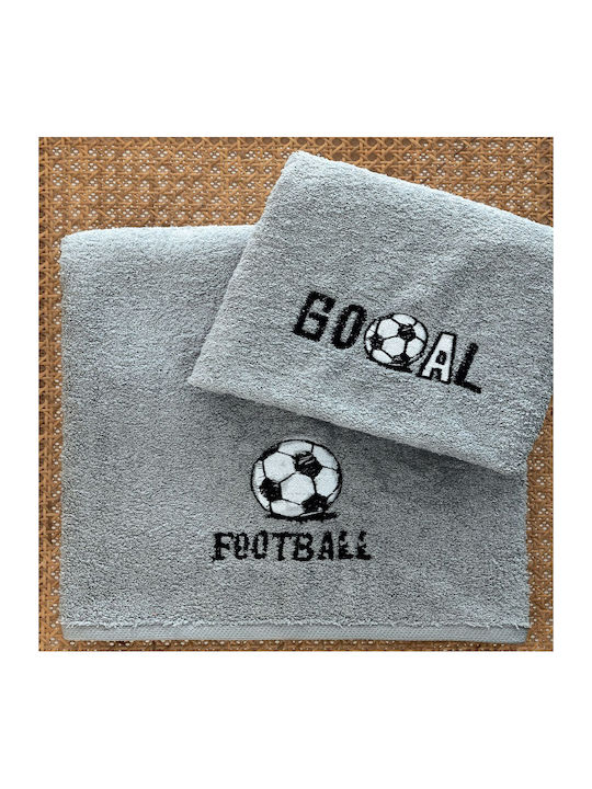Palamaiki Set de prosoape pentru copii 2pcs Goal Gri De greutate 380gr/m²