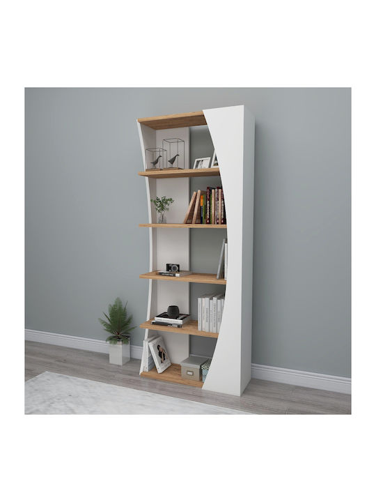 Bücherregal Boden Weiß 63.6x23.8x150cm