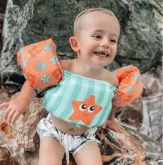 Swim Essentials Puddle Jumper Swimming Armbands from Foam 2-6 years with Chest Support Orange
