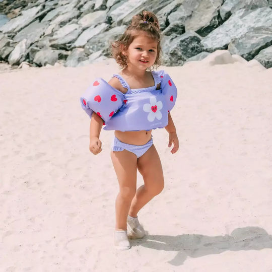 Swim Essentials Swimming Armbands from Foam 2-6 years with Chest Support Flower Hearts