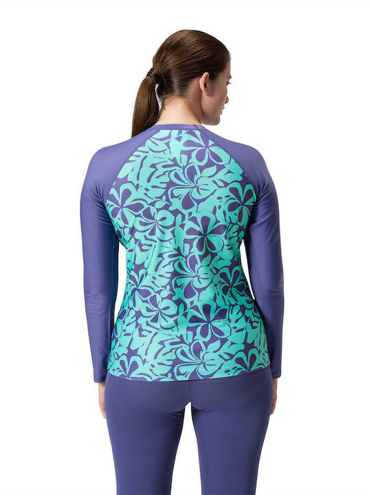Speedo Printed Αντηλιακή Μπλούζα Μπλε