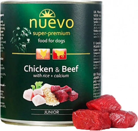 Nuevo Wet Food for Puppies in Cans with Chicken 6x800gr