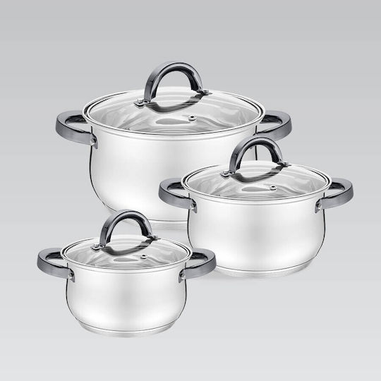 Maestro Edelstahl-Topfset Silber 6-teilig