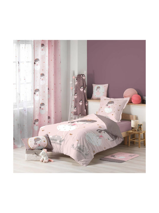 Flamingo Kids Grommet Top Curtain Petite Princesse Pink 140x260cm