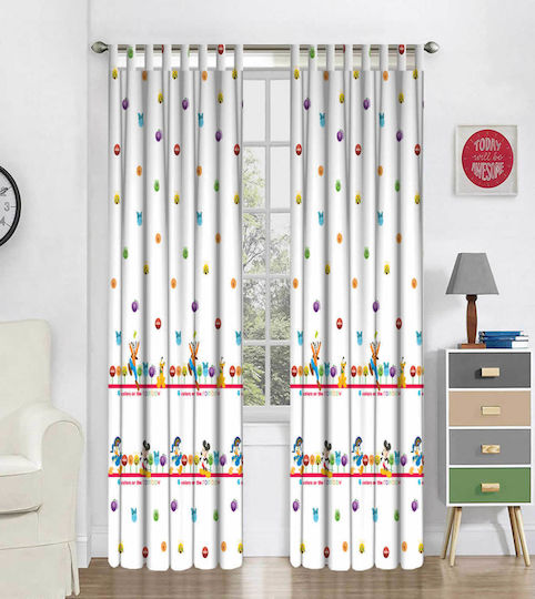 Disney Kids Rod Pocket Curtain CH002 Club House White 140x290cm