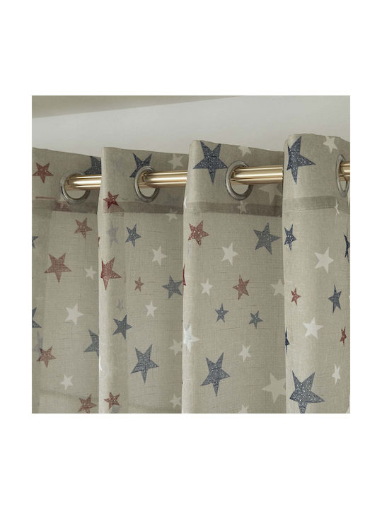 Beauty Home Kids Curtain with Grommet Tops Beige 280x280cm