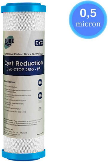 Pure Countertop and Under Sink Water Filter Replacement made of Activated Carbon 10" CYC-CTOP 2510-P5 0.5 μm