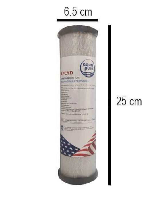 Aqua Pure Countertop and Under Sink Water Filter Replacement made of Activated Carbon 10" APCYD 1 μm
