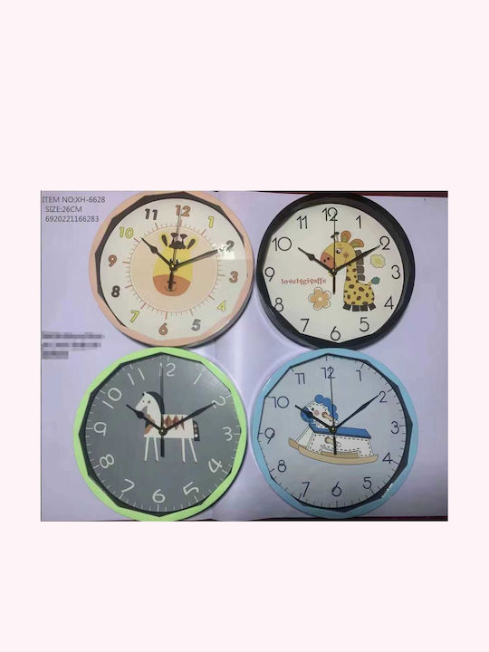 Kids Plastic Wall Clock Black 26cm 166283_b