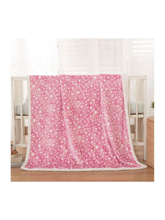Beauty Home Pilotă cu pătură Pentru Cradle din Poliester Star Albastru deschis 80x110cm