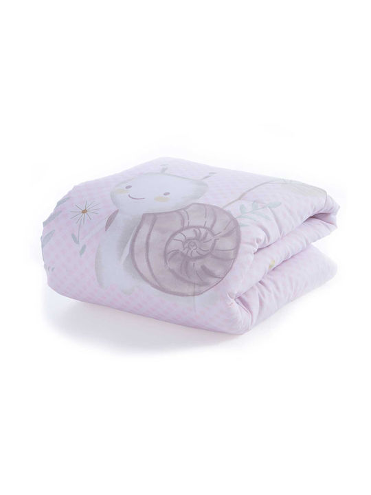 Nef-Nef Homeware Πάπλωμα Κούνιας Ροζ Cute snail 110x140cm