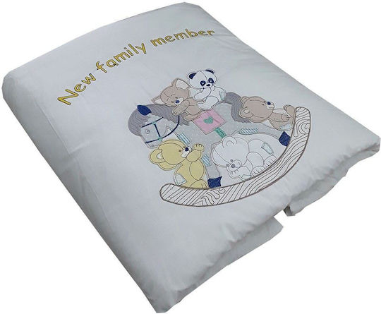 Beboulino Duvet Crib Cotton Family Member White 110x130cm
