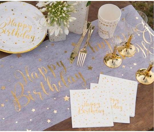 Party Tablecover Runner Handmade Party Santex Happy Birthday 30cmx5m 476744-001