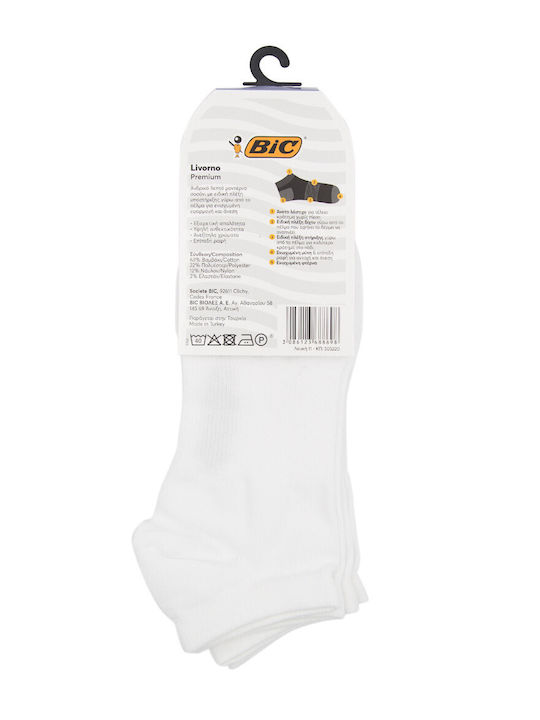 BIC Livorno Ανδρικές Κάλτσες Λευκές 2Pack BIC Livorno Ανδρικές Κάλτσες Λευκές 2Pack