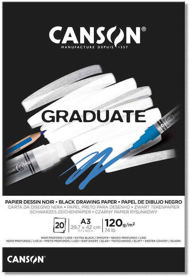 Zeichenblöcke Graduate Schwarzes Canson A4 21x29,7 cm