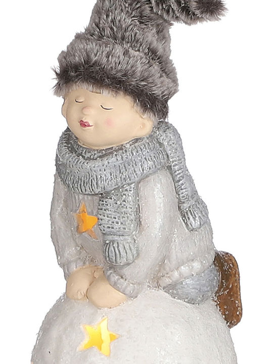 Euronova Figurină De Crăciun Băiat Glob De Zăpadă Led 12x11x21,5 Cm