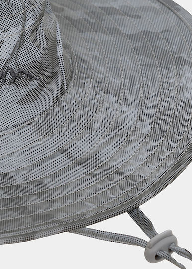 Grey Metallic Fabric Hunting Hat Gray