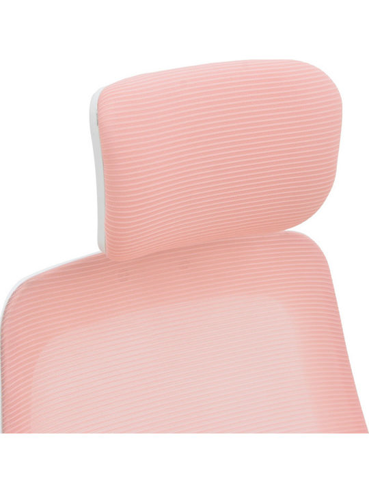 Peja Reclining Office Chair with Fixed Arms Pink-frame White Pakketo