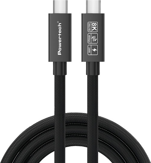 Powertech USB 2.0 Kabel USB-C männlich - USB-C 240W Schwarz 1m (PTR-0165)