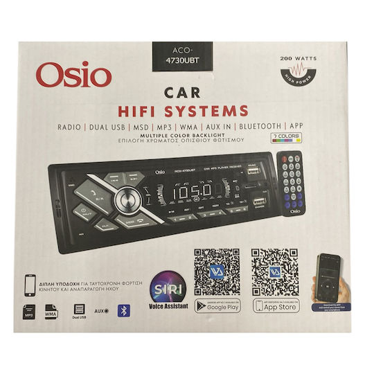 Osio Автомобилно Радио 1 DIN (Bluetooth/USB)
