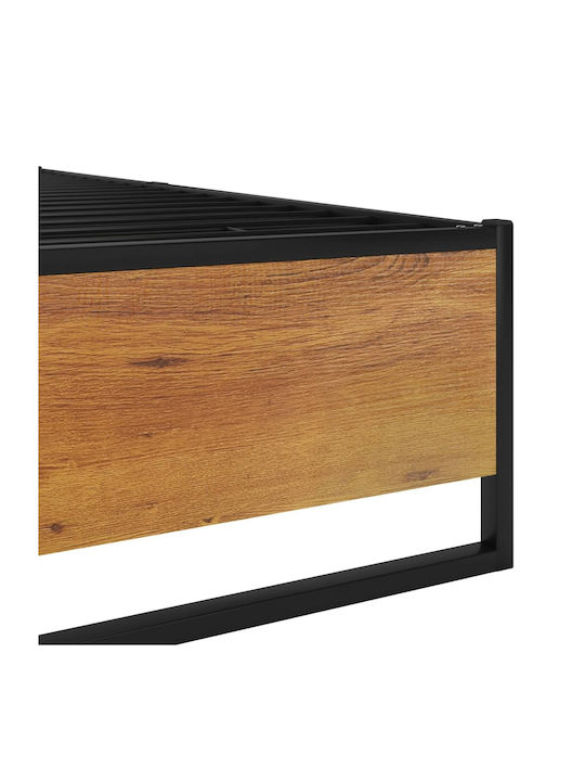 Einzelmetallbett Schwarz mit Lattenrost für Matratze 100x200cm
