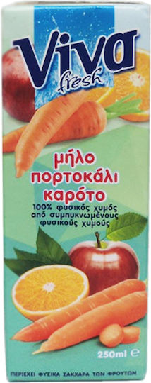 Viva Băutură din Fructe Suc Portocală / Măr / Morcov 250ml 1buc