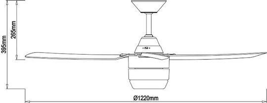 Bayside Calypso Ανεμιστήρας Οροφής 122cm με Φως Λευκός
