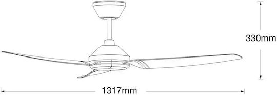Lucci Air Polis Ανεμιστήρας Οροφής 132cm Λευκός