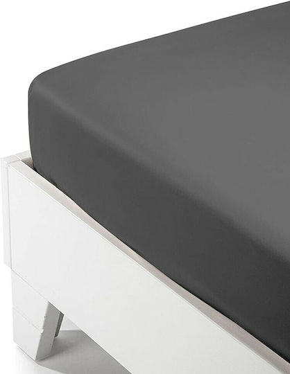 Sunshine Sheet Super-Double with Elastic 160x200+35cm. Satin 151-57 Dark Grey