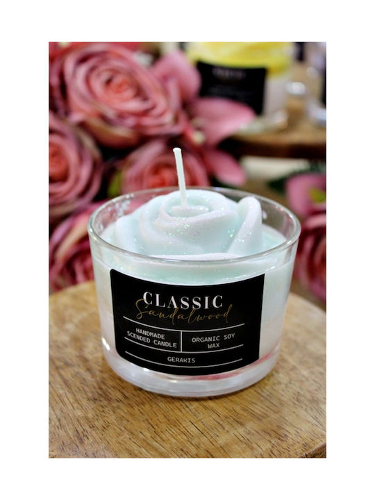 Aromatic Soy Candle Rose Sandalwood Glass Small Φ8.2 X 5.8 Cm