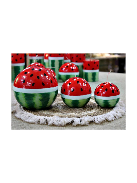 Ръчно Изработена Свещ Топка Watermelon П25 См