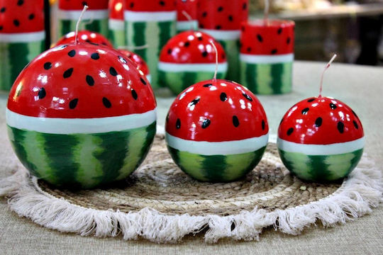 Handgemachte Kerze Kugel Wassermelone P43 Cm