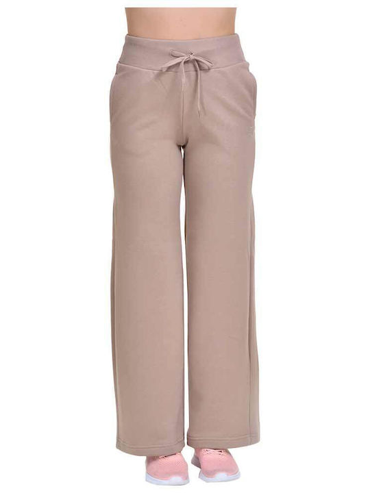 Women's High Rise Fabric Trousers Beige