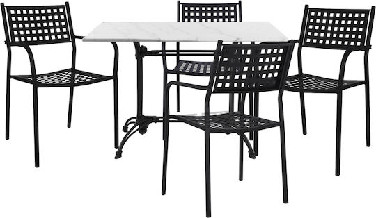 Garten- und Outdoor-Möbelsets Typsatz Speisesaal 5 Stück Schwarz